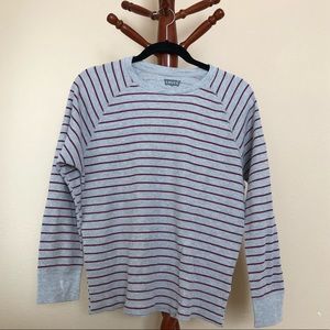 Levi’s Thermal Grey & Burgundy Striped Long-Sleeve